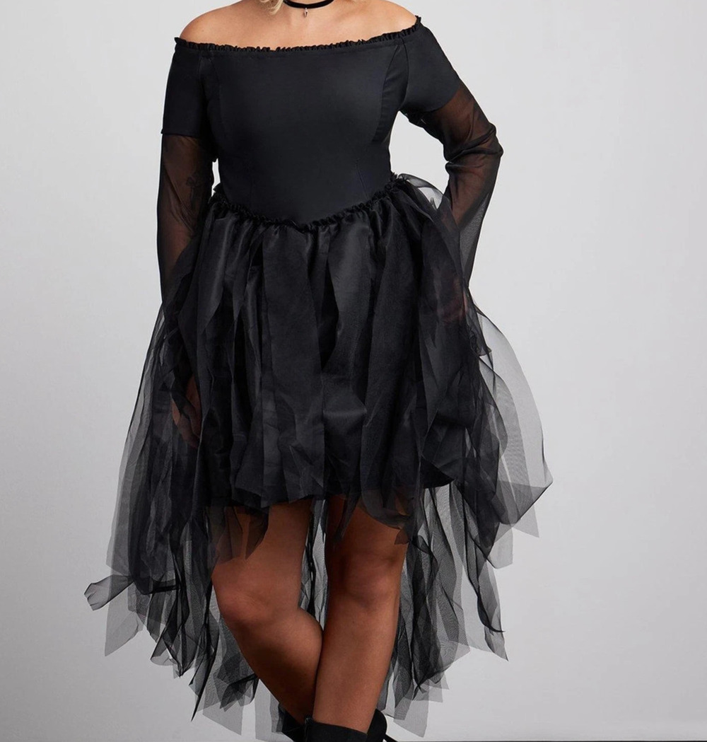 Torrid Size 1 1X Gothic Fairy Princess Off Shoulder Hi Low Cosplay Dress